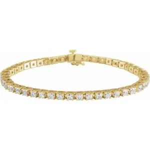 14K Yellow 4 CTW Natural Diamond Line 7 1/4" Bracelet
