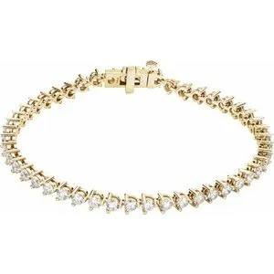 14K Yellow 5 CTW Natural Diamond Line 7 1/4" Bracelet