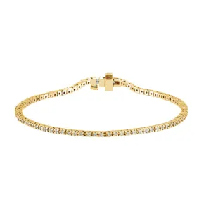 14k Yellow Gold 1 CTW Diamond Line 7.25" Bracelet
