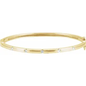 14K Yellow Gold 1/4 CTW Natural Diamond Bangle Bracelet