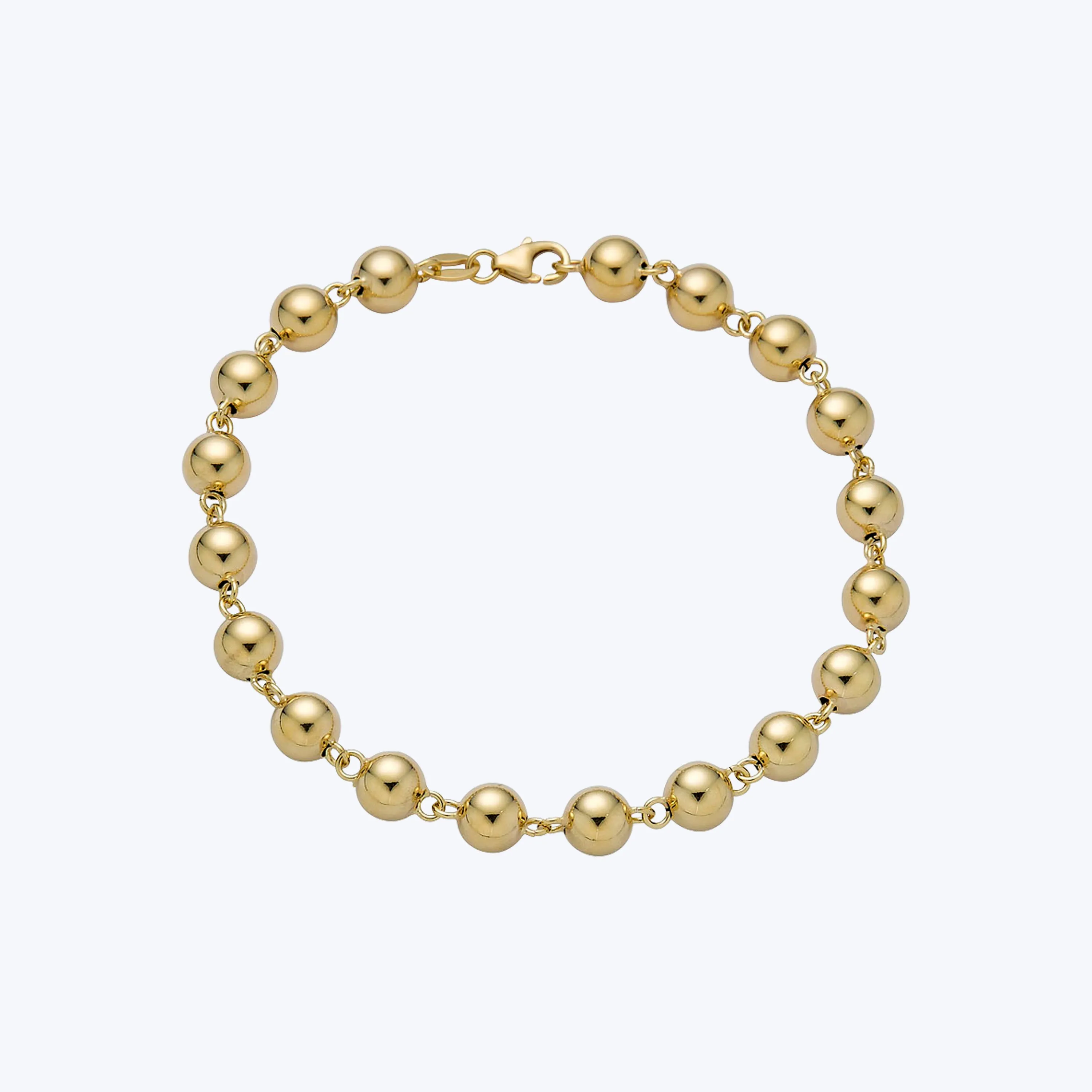 14K Yellow Gold 5 mm Bead Bracelet