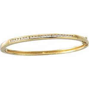 14k Yellow Gold 5/8 CTW Diamond Bangle Bracelet
