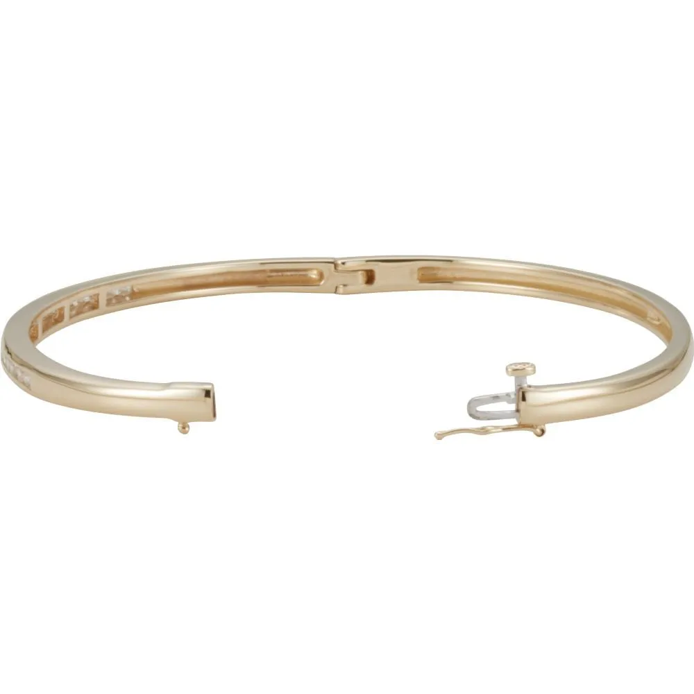 14k Yellow Gold 5/8 CTW Diamond Bangle Bracelet