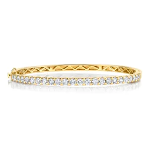 14K Yellow Gold Diamond Pave Bangle Bracelet (2.85ctw)