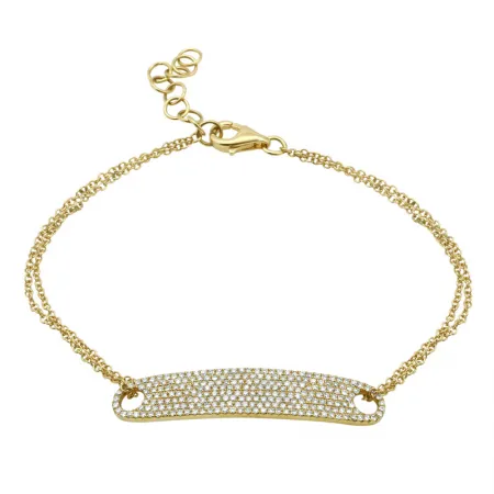 14K Yellow Gold Diamond Pave ID Bracelet (.52ctw)