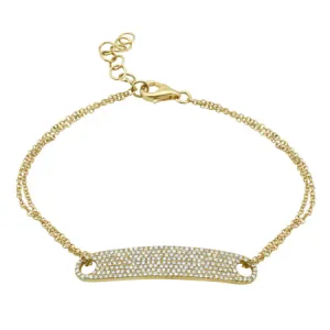 14K Yellow Gold Diamond Pave ID Bracelet (.52ctw)
