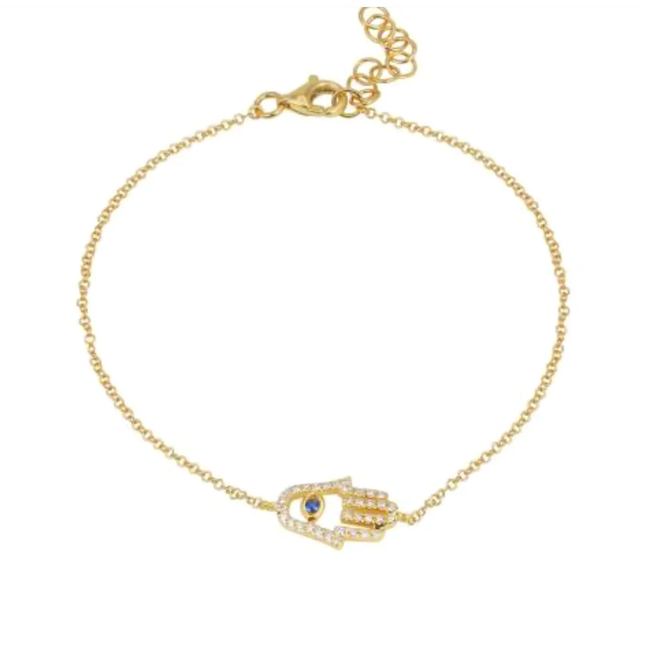 14K Yellow Gold Hamsa Diamond Bracelet