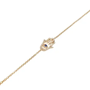 14K Yellow Gold Hamsa Diamond Bracelet