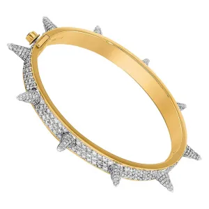 14K Yellow Gold Spike Diamond Bracelet 8.77 Ctw