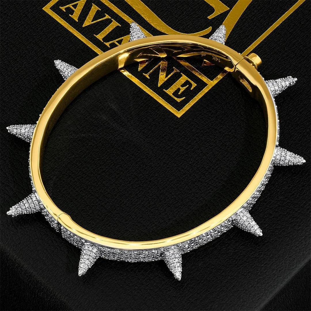14K Yellow Gold Spike Diamond Bracelet 8.77 Ctw