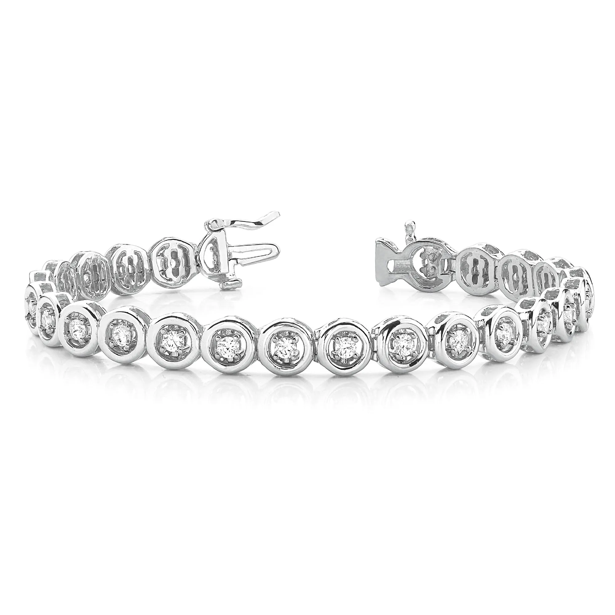 1.50 ctw Round Diamond Tennis Bracelet Four Prong Set
