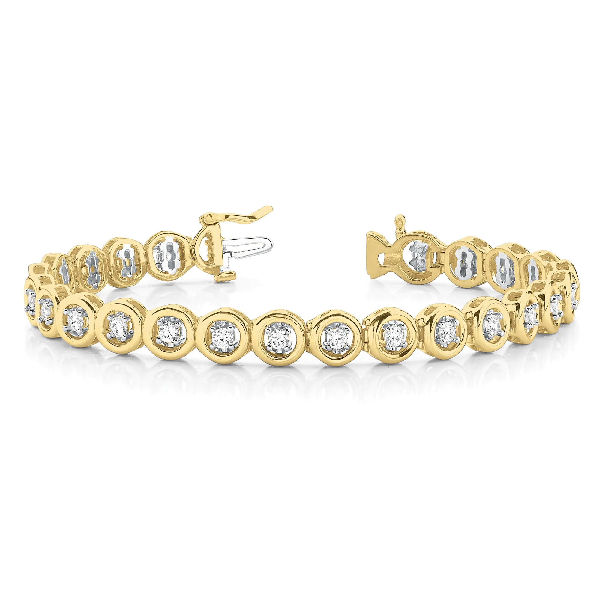 1.50 ctw Round Diamond Tennis Bracelet Four Prong Set