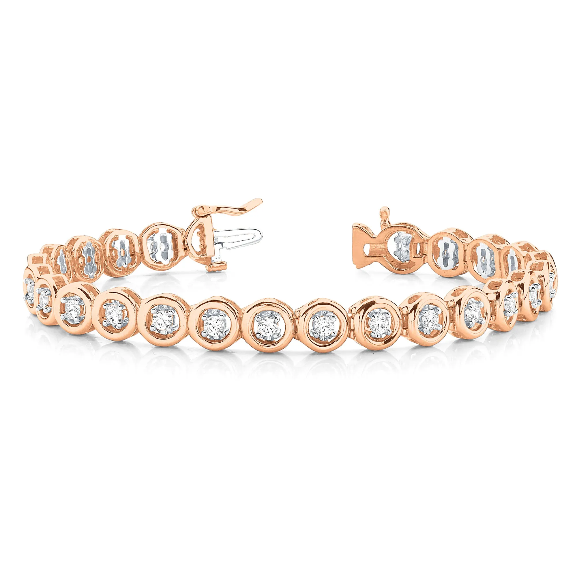 1.50 ctw Round Diamond Tennis Bracelet Four Prong Set