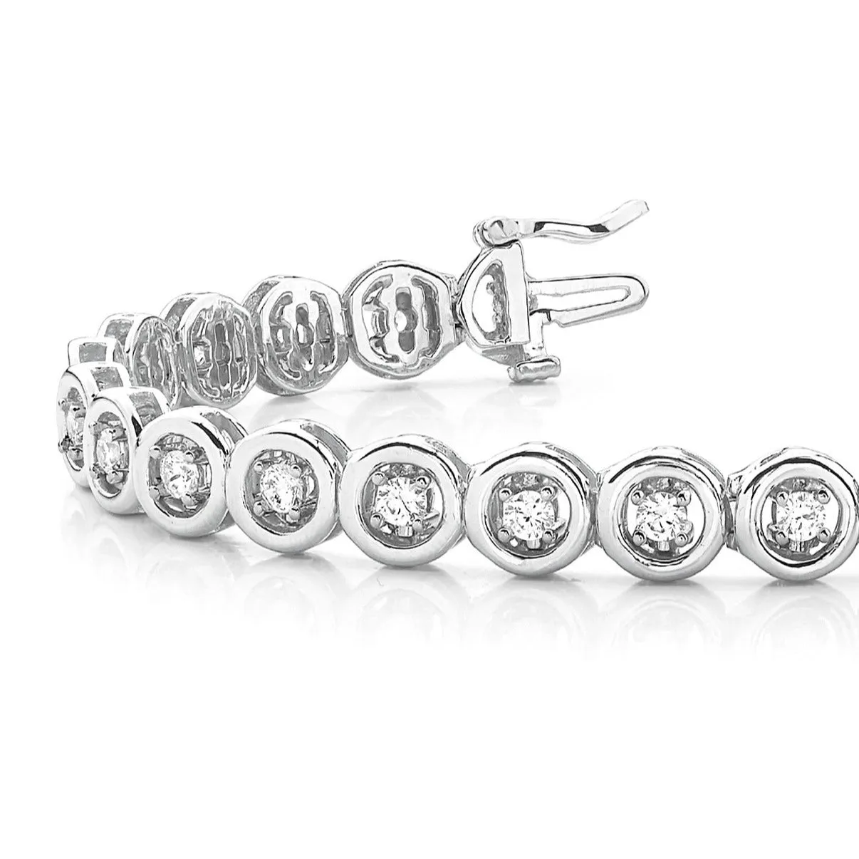 1.50 ctw Round Diamond Tennis Bracelet Four Prong Set