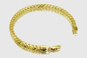 1.5mm - 6.5mm 14k Round Franco Diamond Cut Solid Yellow Gold Bracelet