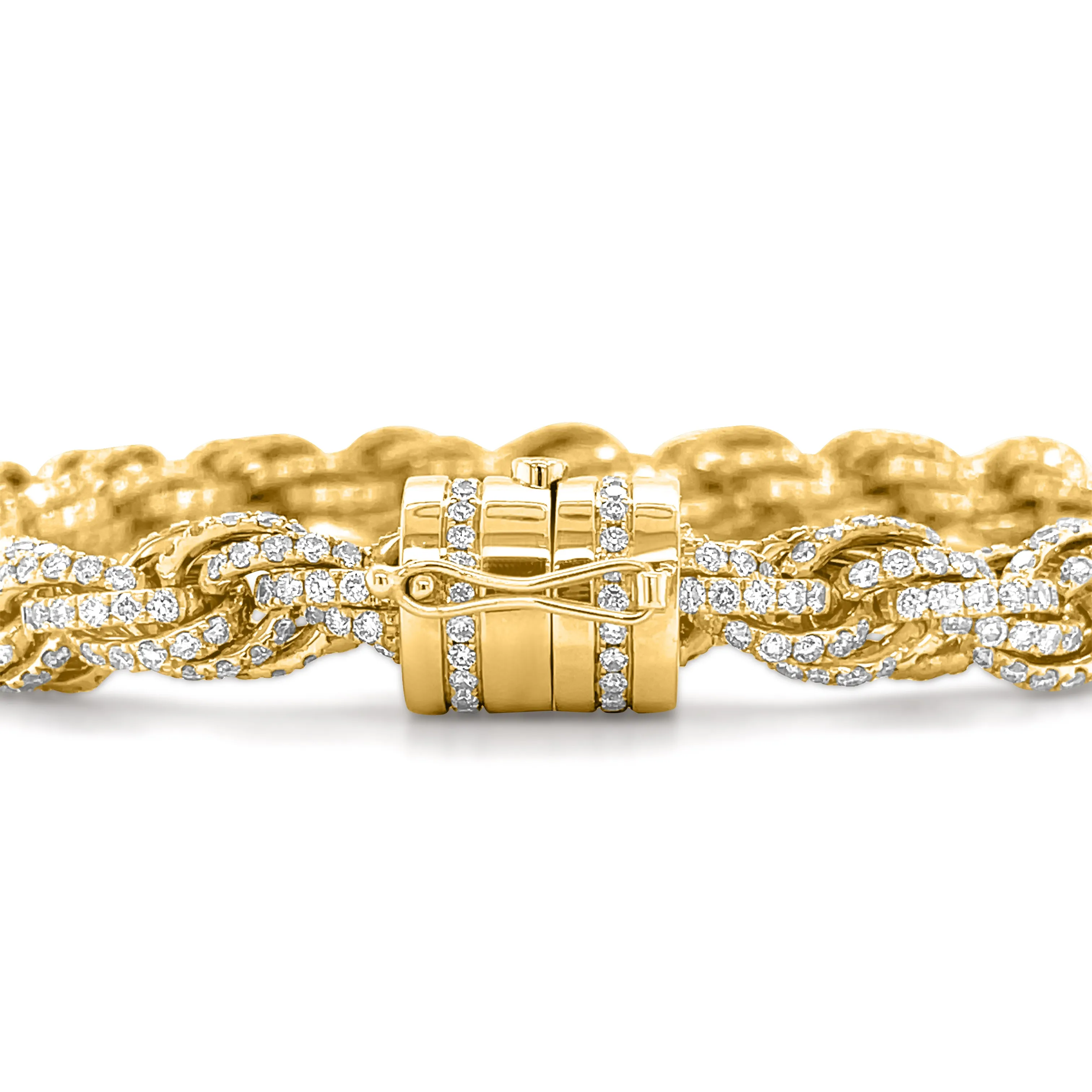 16.30 Carat Diamond Bracelet in 14k Yellow Gold