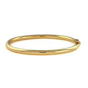 18 Karat Yellow Gold 4mm Round Tube Bangle