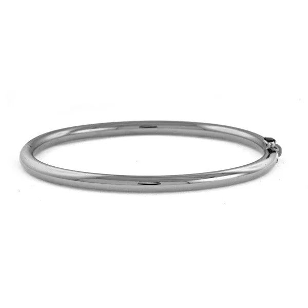 18 Karat Yellow Gold 4mm Round Tube Bangle