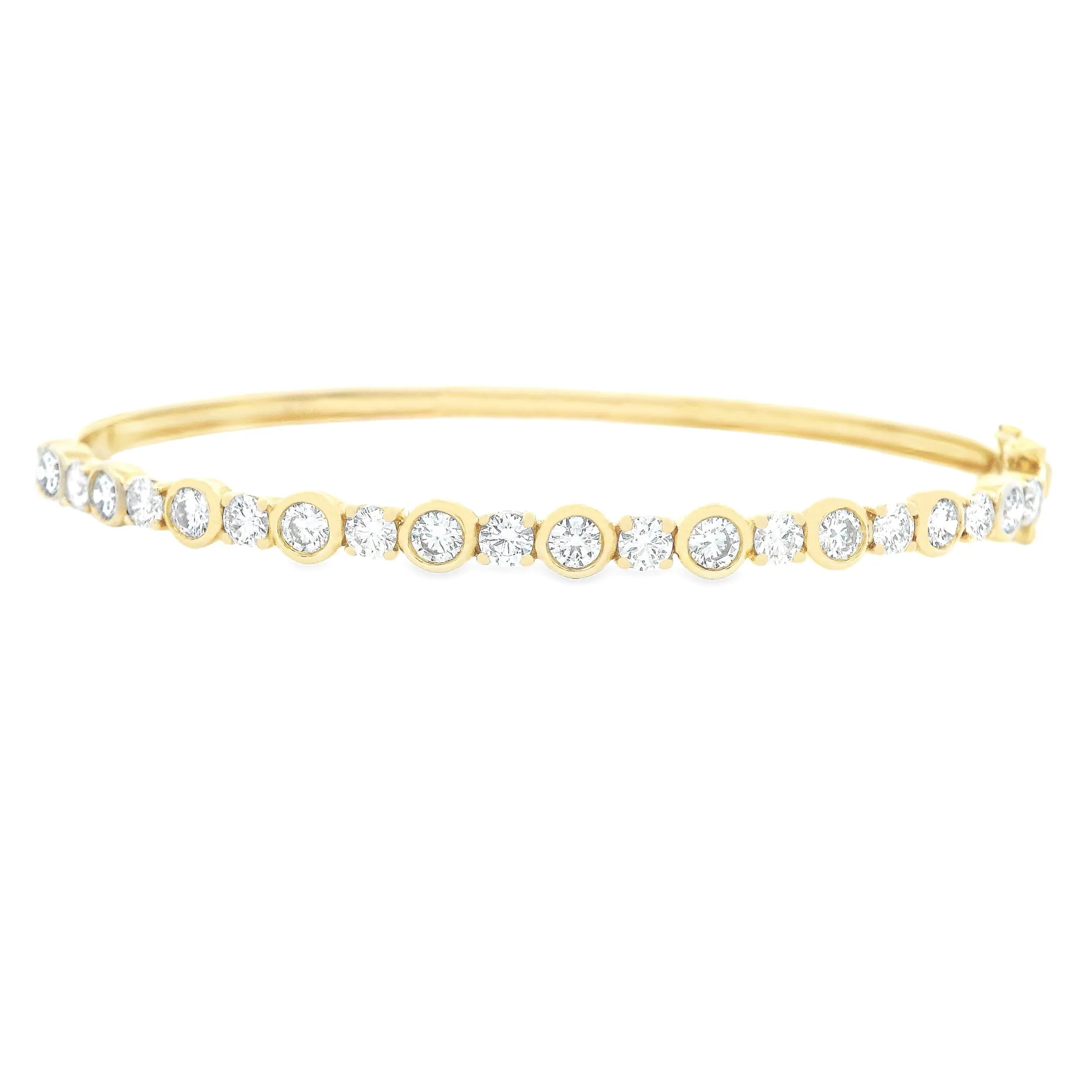 1.88ct 14k Gold Diamond Bezel Bangle
