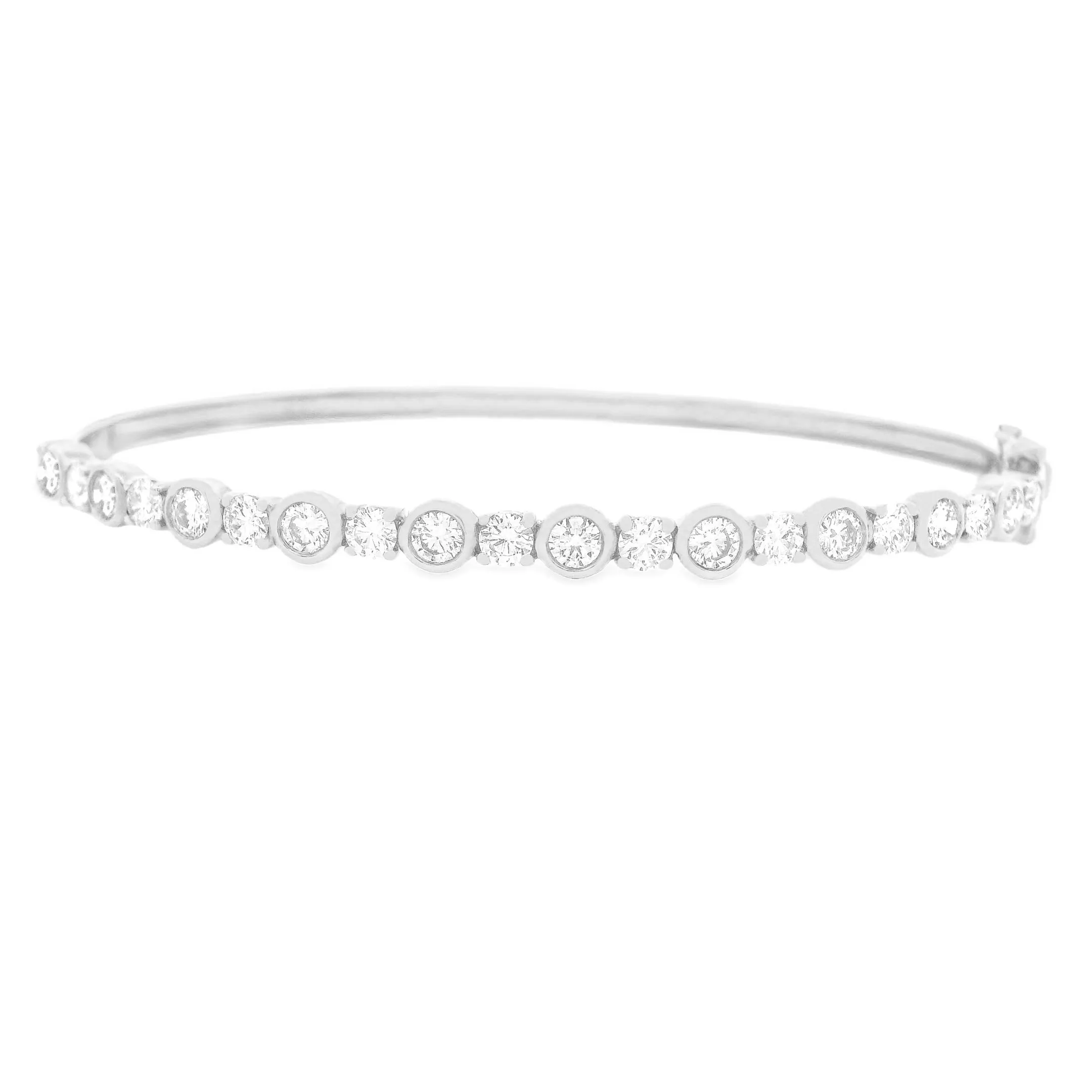 1.88ct 14k Gold Diamond Bezel Bangle