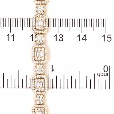 18K Diamond Cluster Line Bracelet Yellow Gold