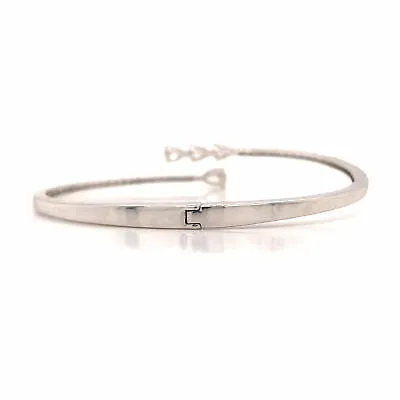 18K Diamond Pear Shape Wrap Bangle Bracelet White Gold