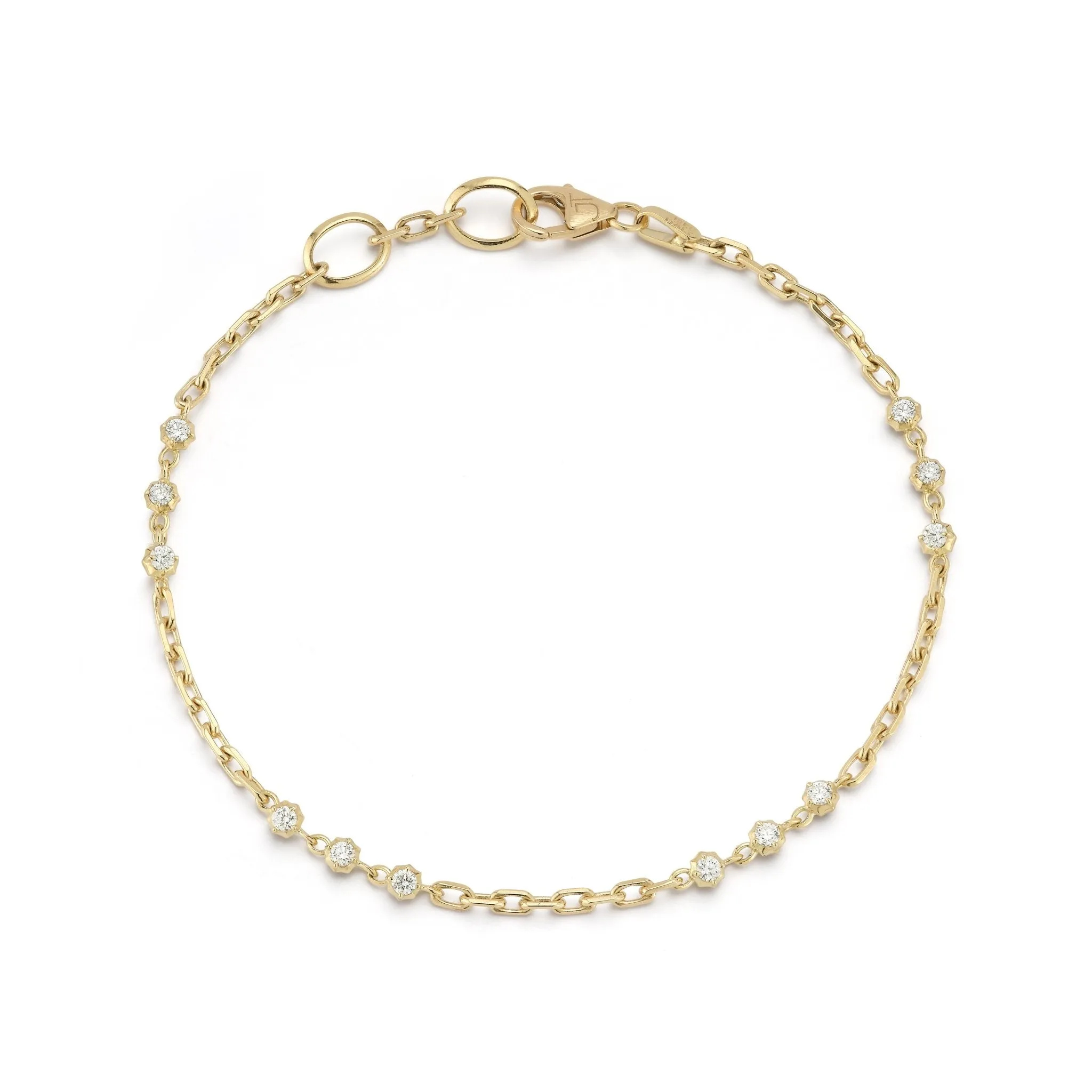 18K Gold & Diamond "Sophisticate Station" Chain Bracelet