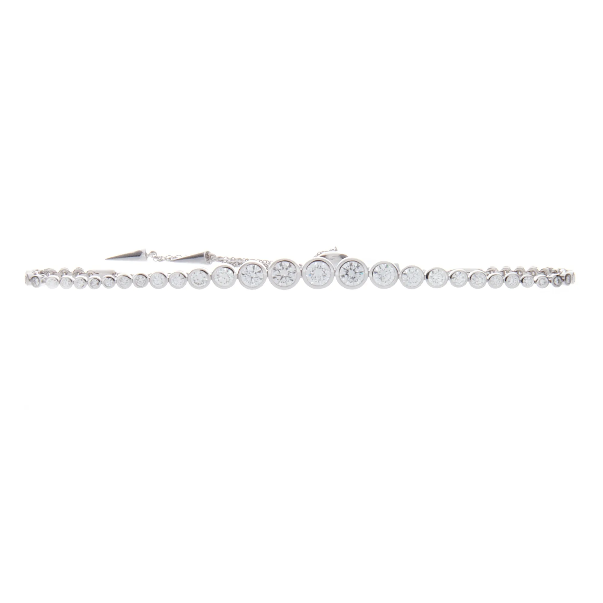18k White Gold Diamond Bolo Bracelet