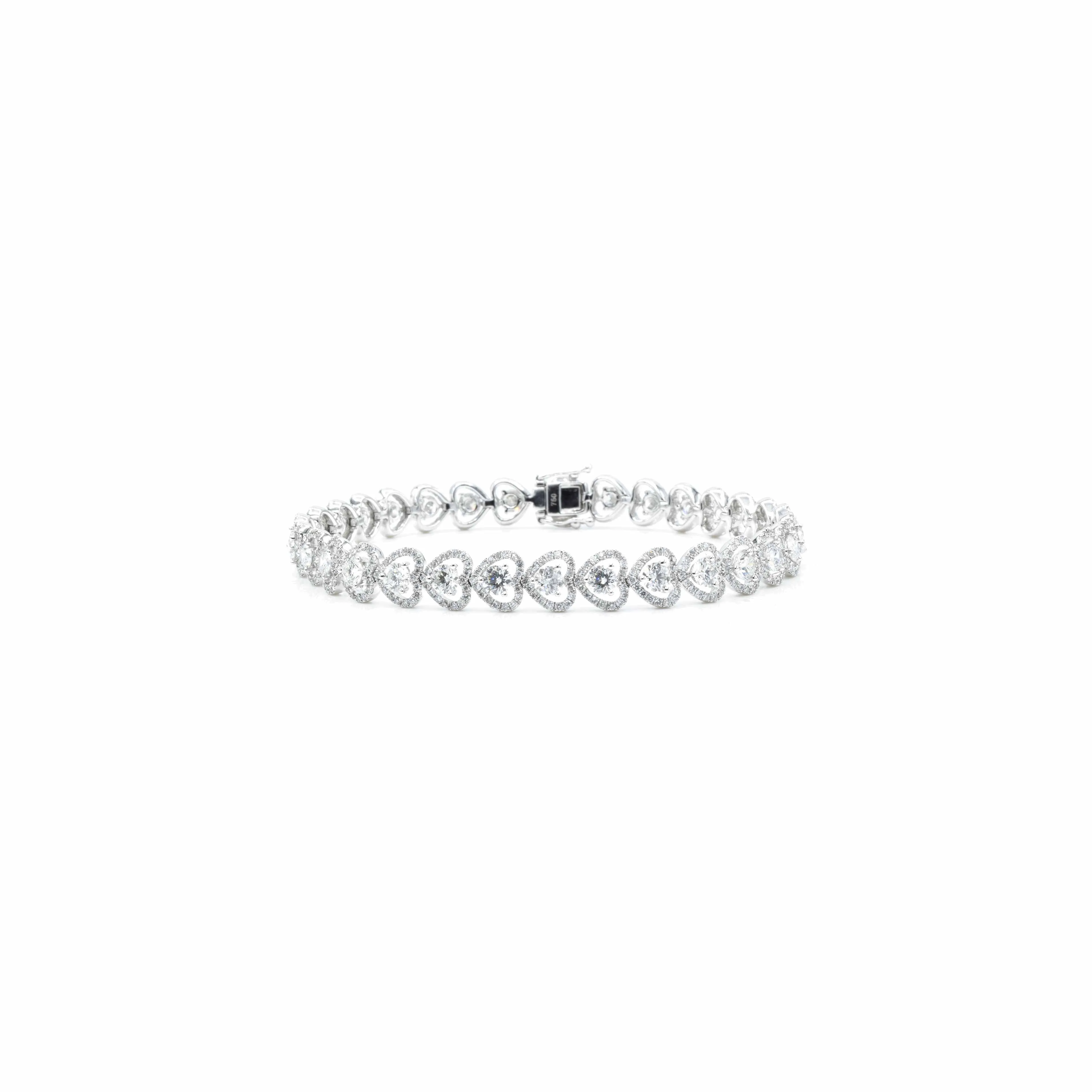 18kt White Gold Fancy Link Diamond Bracelet
