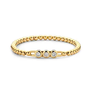 18kt yellow gold stretch bracelet set with 3  sliding diamonds