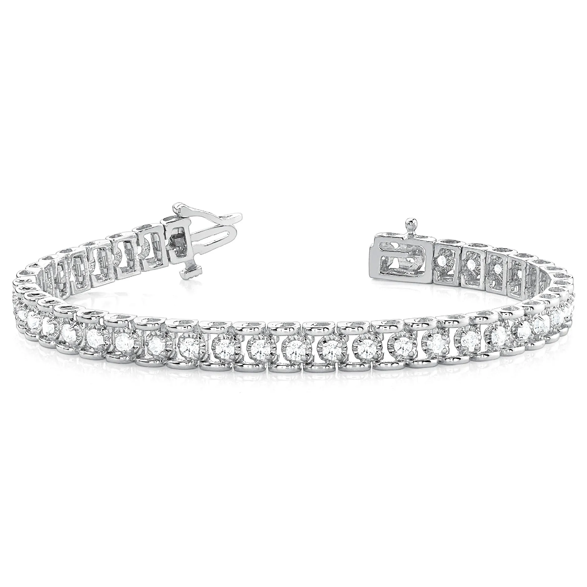 2.0 ctw Round Diamond Tennis Bracelet Four Prong Set