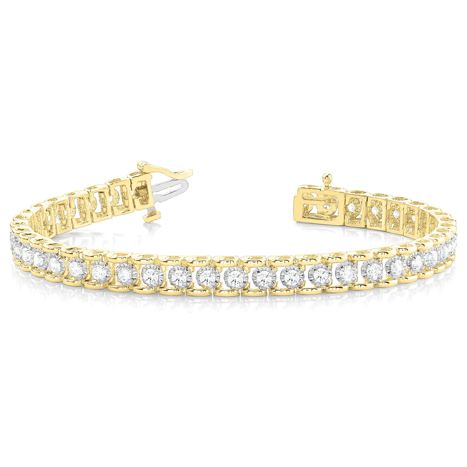 2.0 ctw Round Diamond Tennis Bracelet Four Prong Set