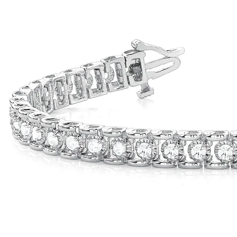 2.0 ctw Round Diamond Tennis Bracelet Four Prong Set