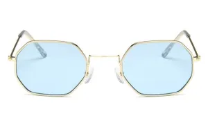 2017 New Polygon Sunglasses Women Men Brand Designer Vintage Sunglasses Gold Clear Sun Glasses Sexy Couple Eyewear Small Shades