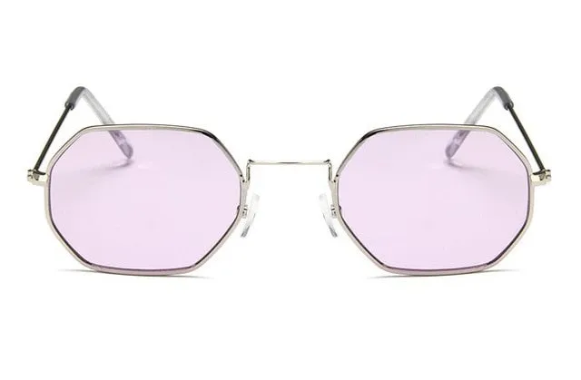 2017 New Polygon Sunglasses Women Men Brand Designer Vintage Sunglasses Gold Clear Sun Glasses Sexy Couple Eyewear Small Shades