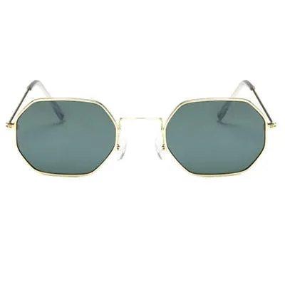 2017 New Polygon Sunglasses Women Men Brand Designer Vintage Sunglasses Gold Clear Sun Glasses Sexy Couple Eyewear Small Shades