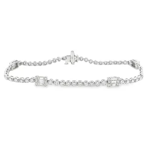 2.44ct 18k White Gold Diamond Bracelet