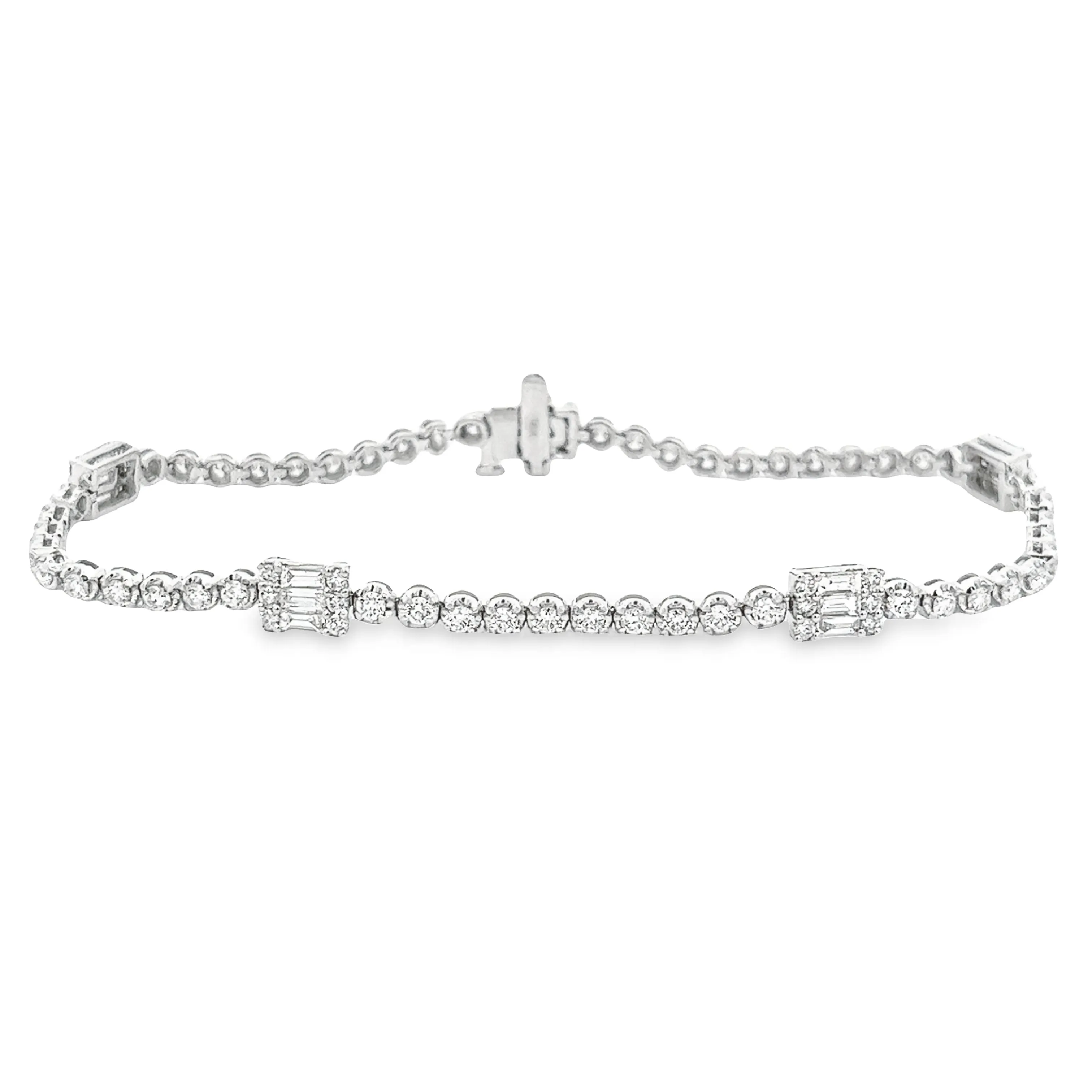 2.44ct 18k White Gold Diamond Bracelet