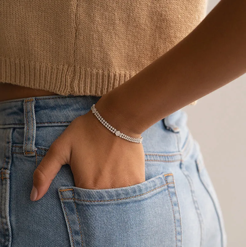2.79 cttw. Double Strand Diamond Bracelet