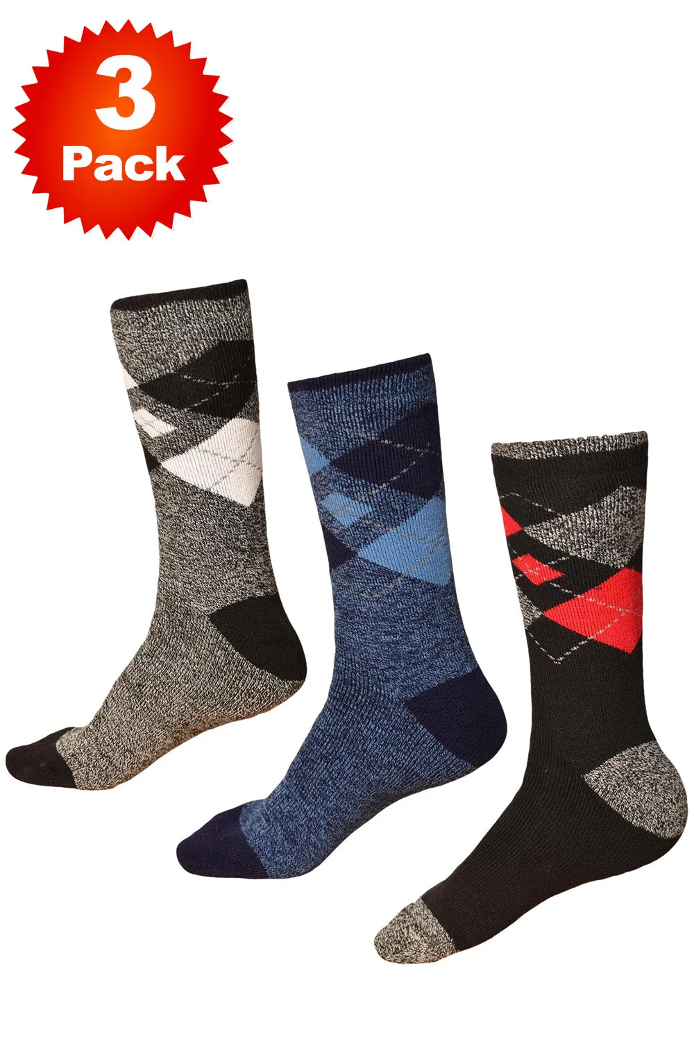 3 Pack Men Calf Length Socks - N406