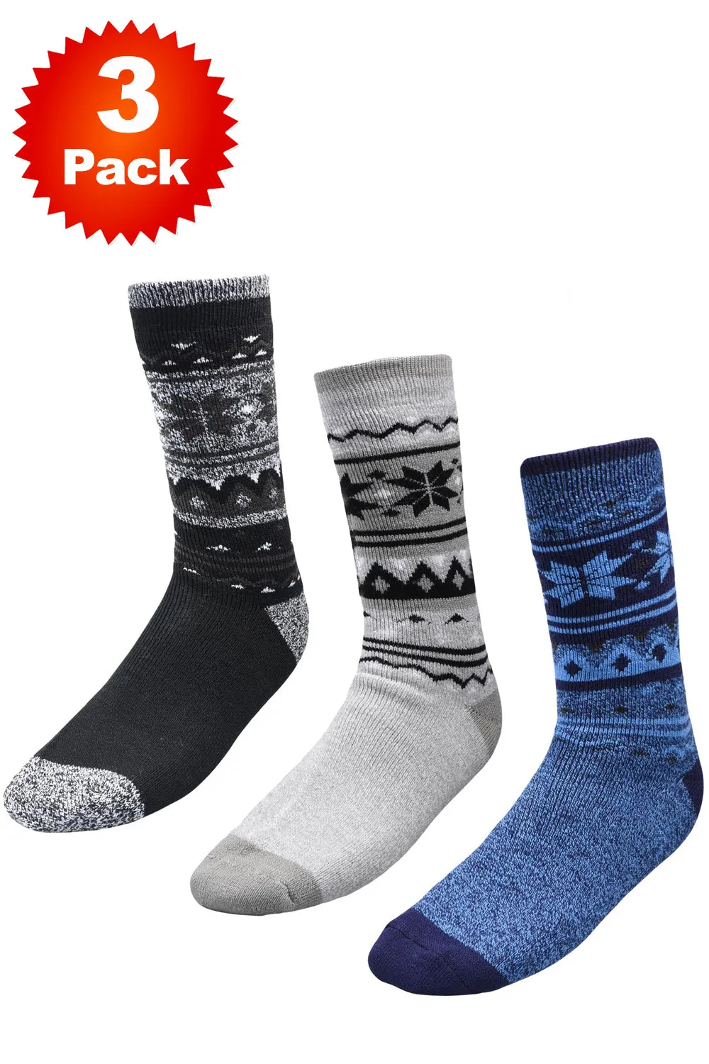 3 Pack Men Calf Length Socks - N406