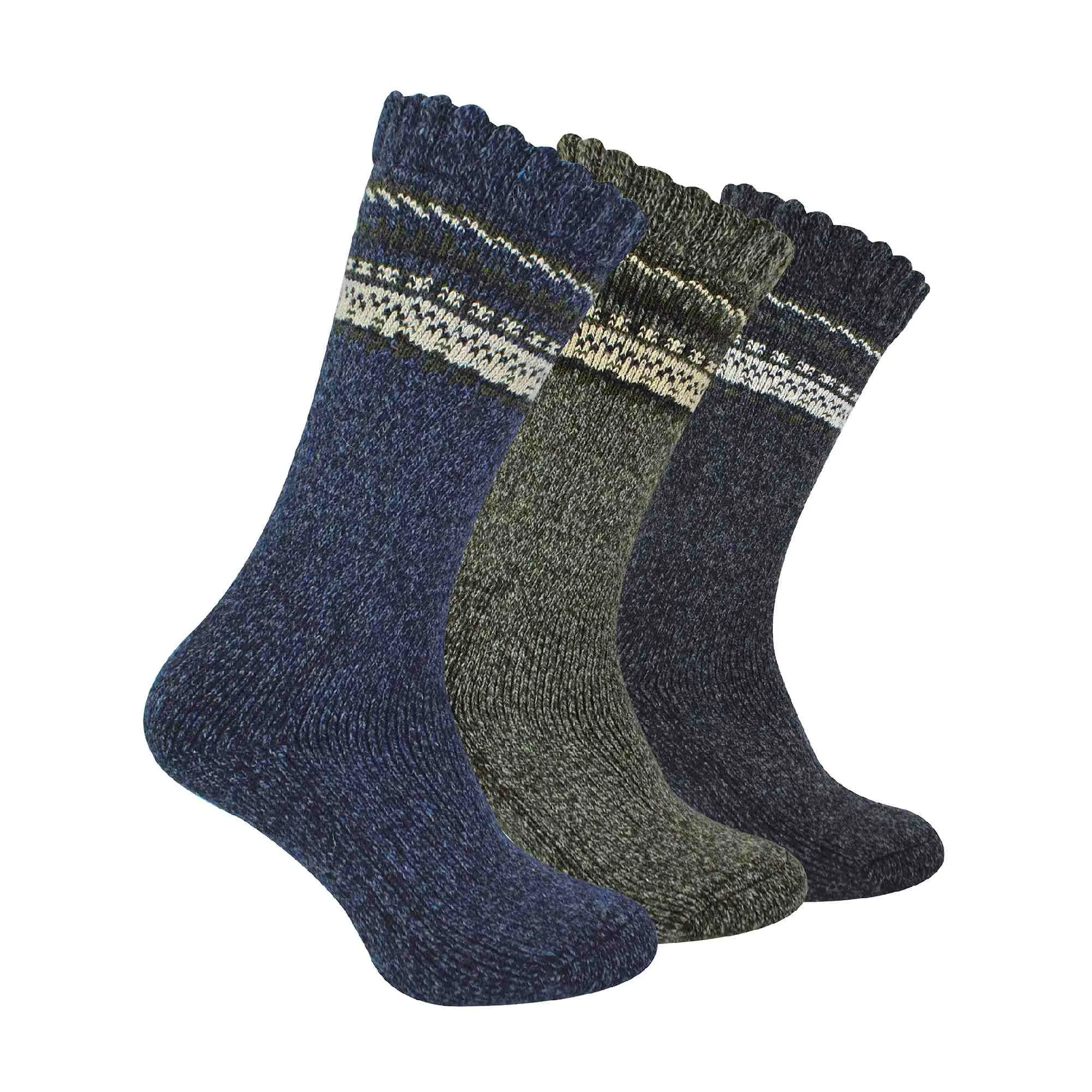 3 Pack Mens Thick Warm Merino Wool Socks