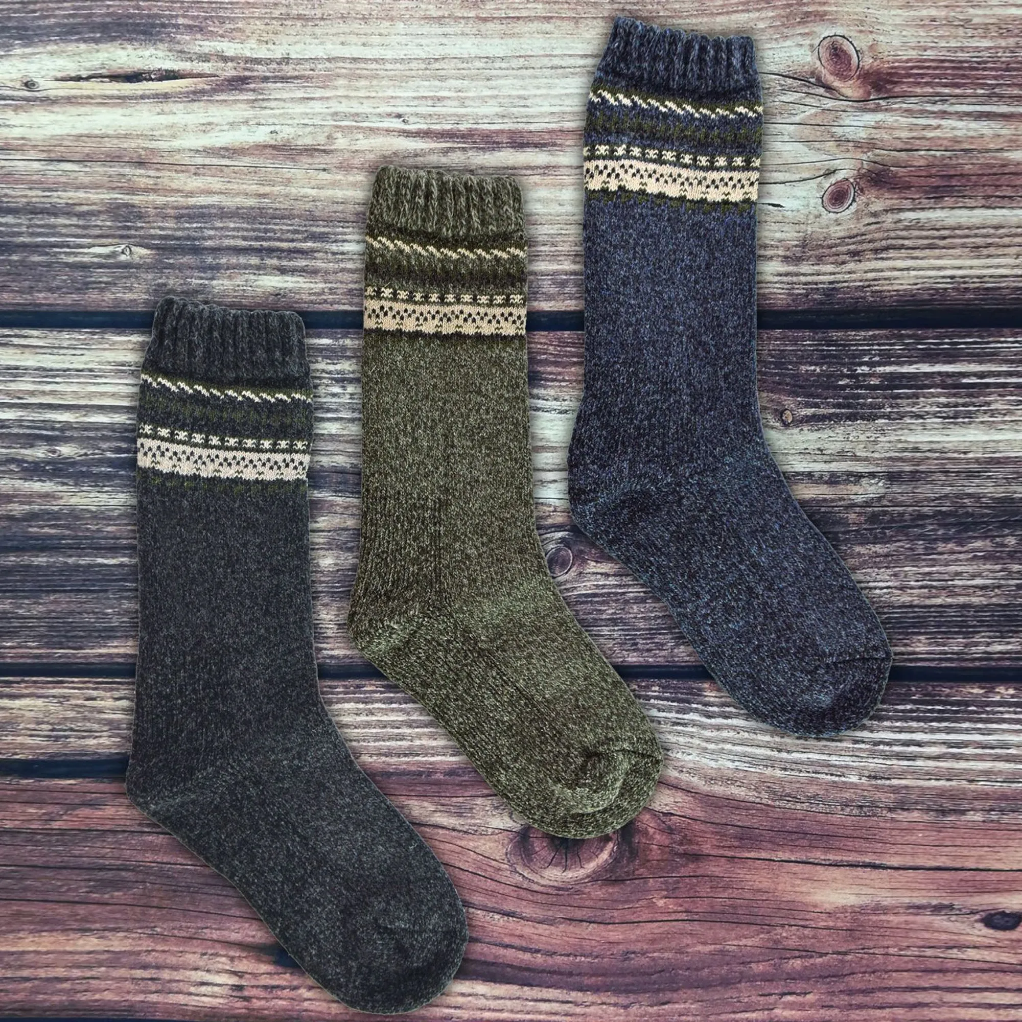 3 Pack Mens Thick Warm Merino Wool Socks