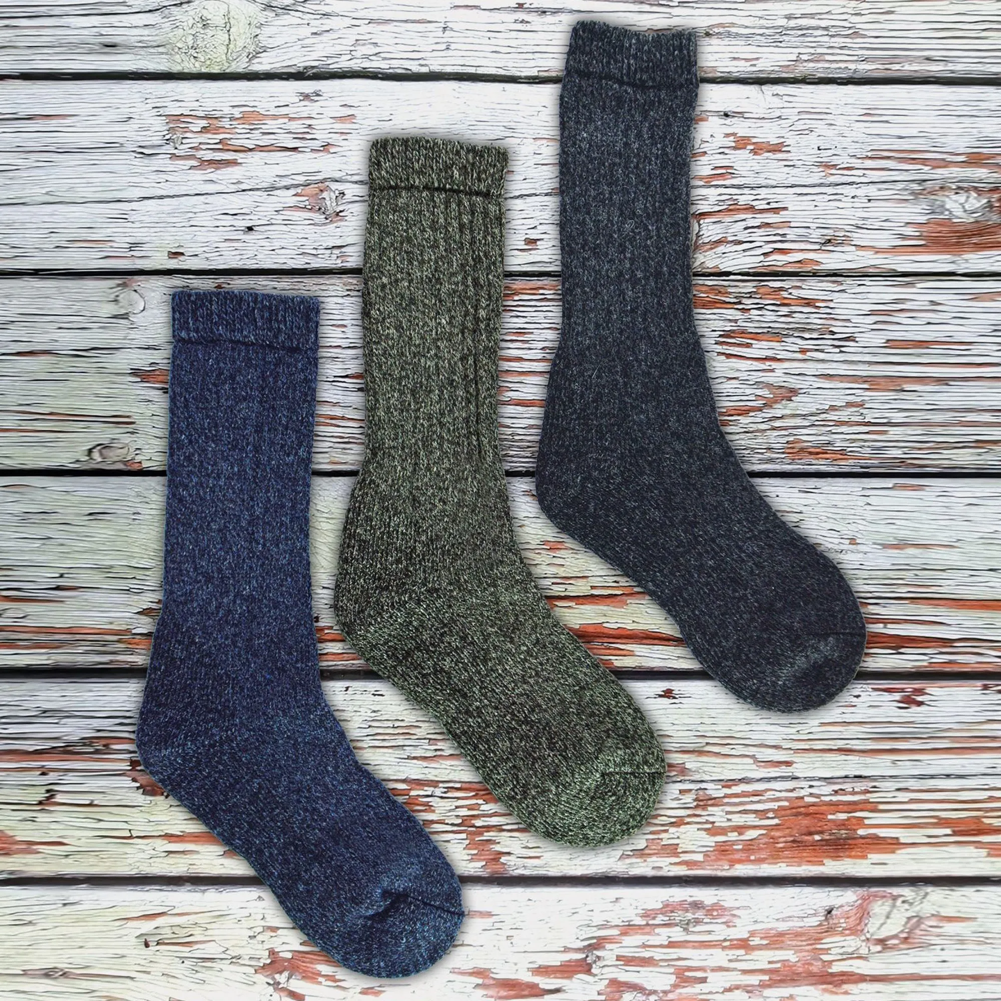 3 Pack Mens Thick Warm Merino Wool Socks