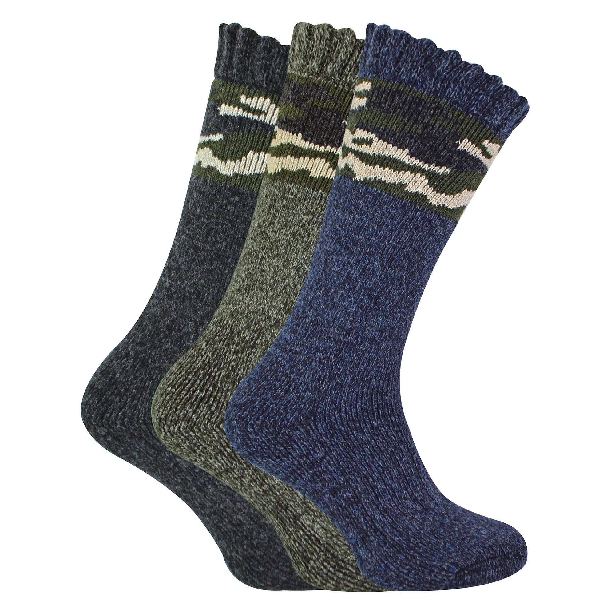 3 Pack Mens Thick Warm Merino Wool Socks