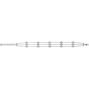 3 ROWS DIAMOND BRACELET 14K GOLD (1 CTW)