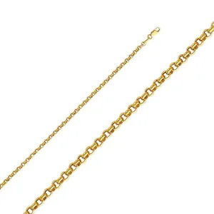 3.8mm Hallow Classic & Angles Rolo Bracelet