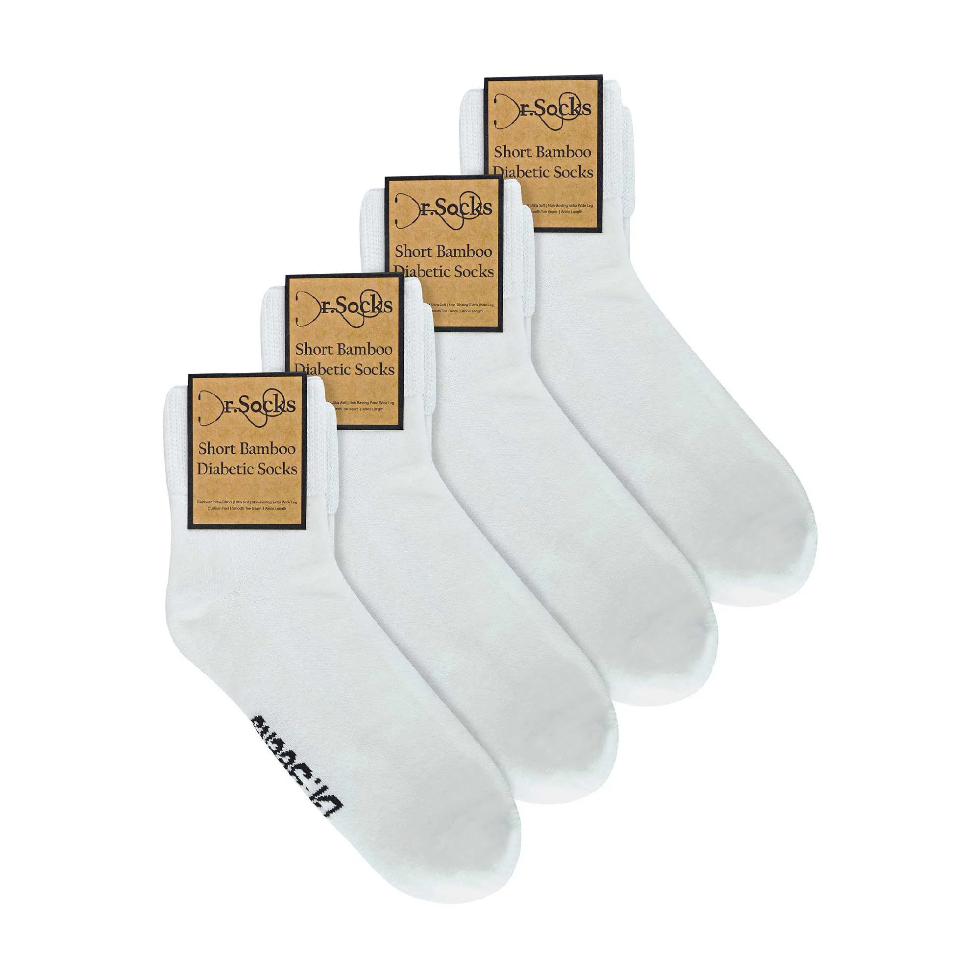 4 Pack Extra Wide Bamboo Diabetic Ankle Socks