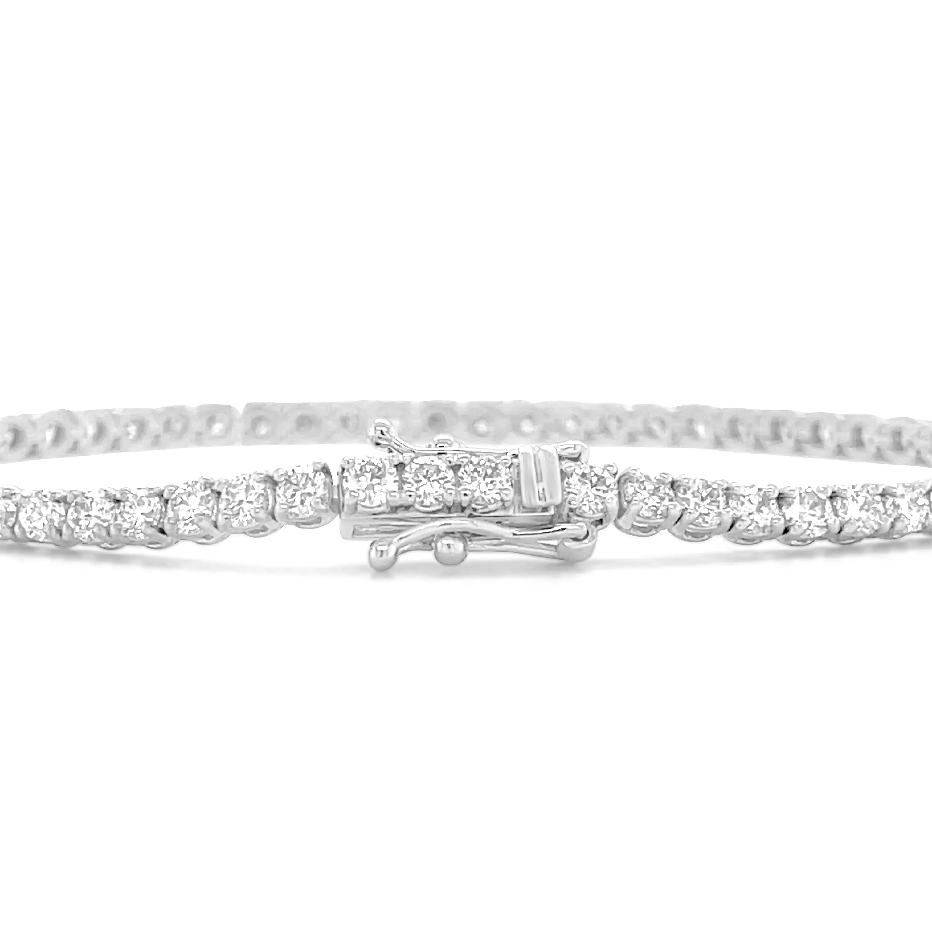 4.00 Carat Diamond Bracelet in 14k White Gold