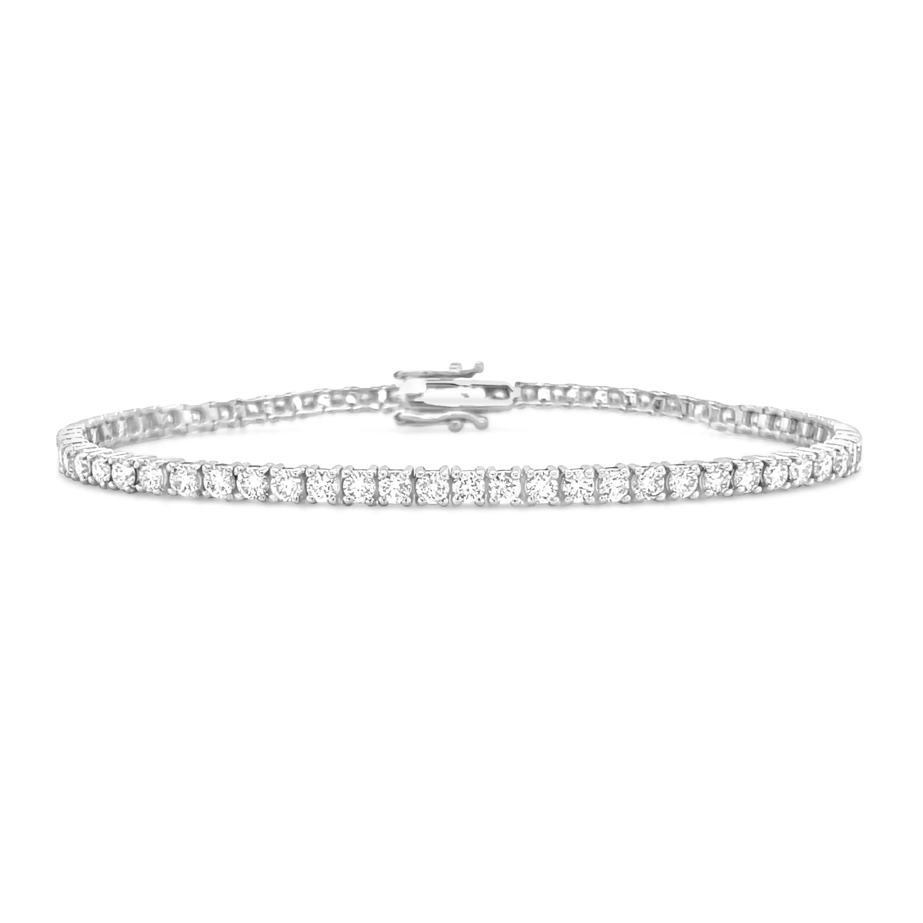 4.07 Carat Diamond Tennis Bracelet in 14k White Gold